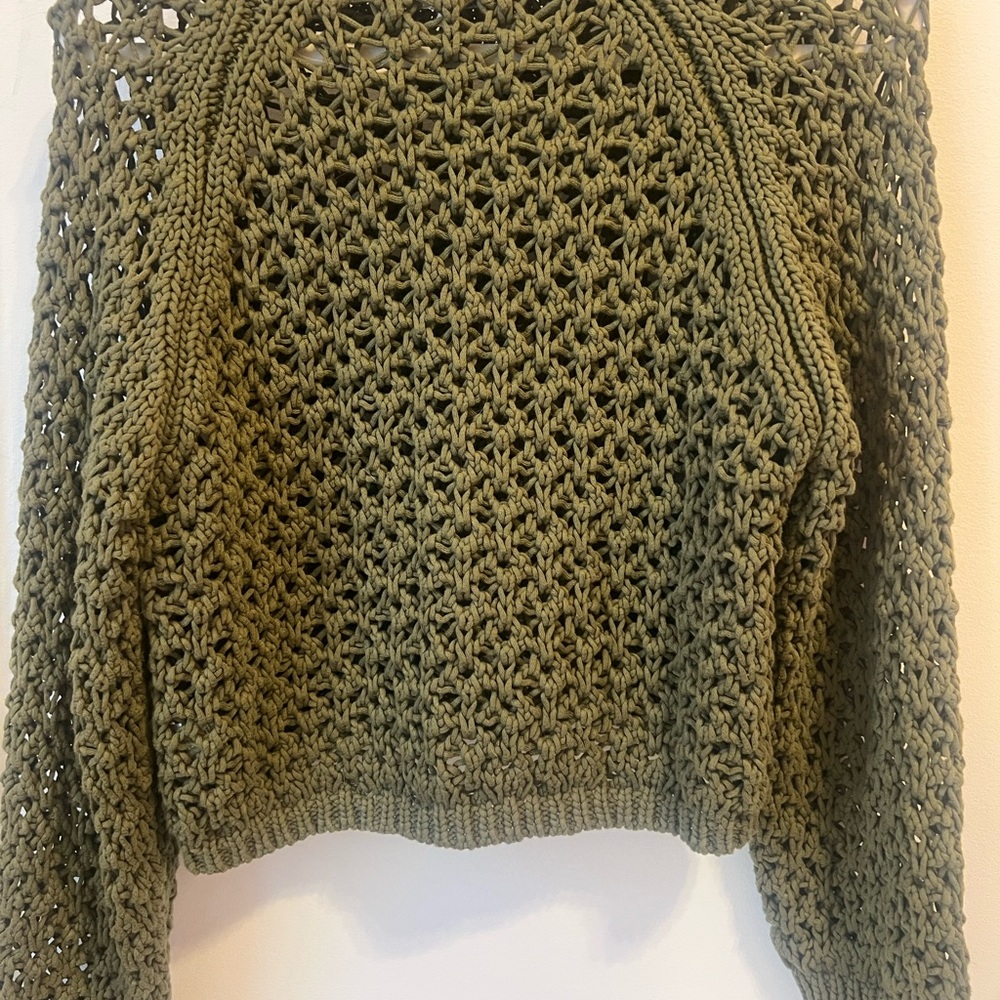 Z Supply Open Knit Olive Sweater